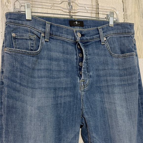 7 For All Mankind Josefina Classic Blue Straight Leg Ankle Length - Picture 7 of 14
